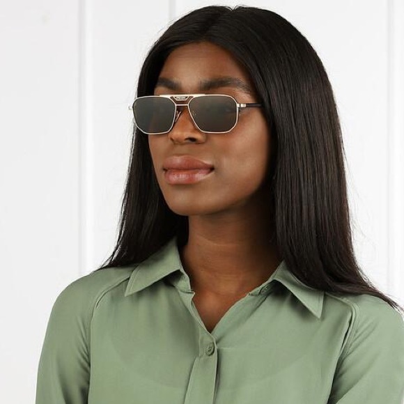 NEW PRADA POLARIZED SUNGLASSES PRADA PR58YS ZVN5Y1 GOLD BROWN EYEWEAR SPR 58Y - Picture 2 of 13